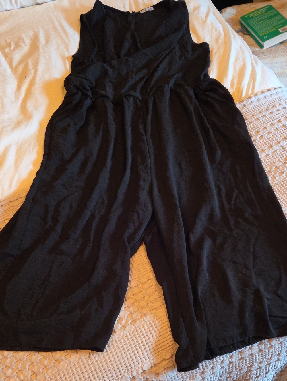 Dex Black Sleeveless Wide-Leg Romper